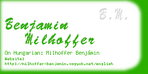 benjamin milhoffer business card